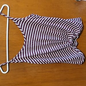 SO twist front tank- stripes- XS- Cranberry